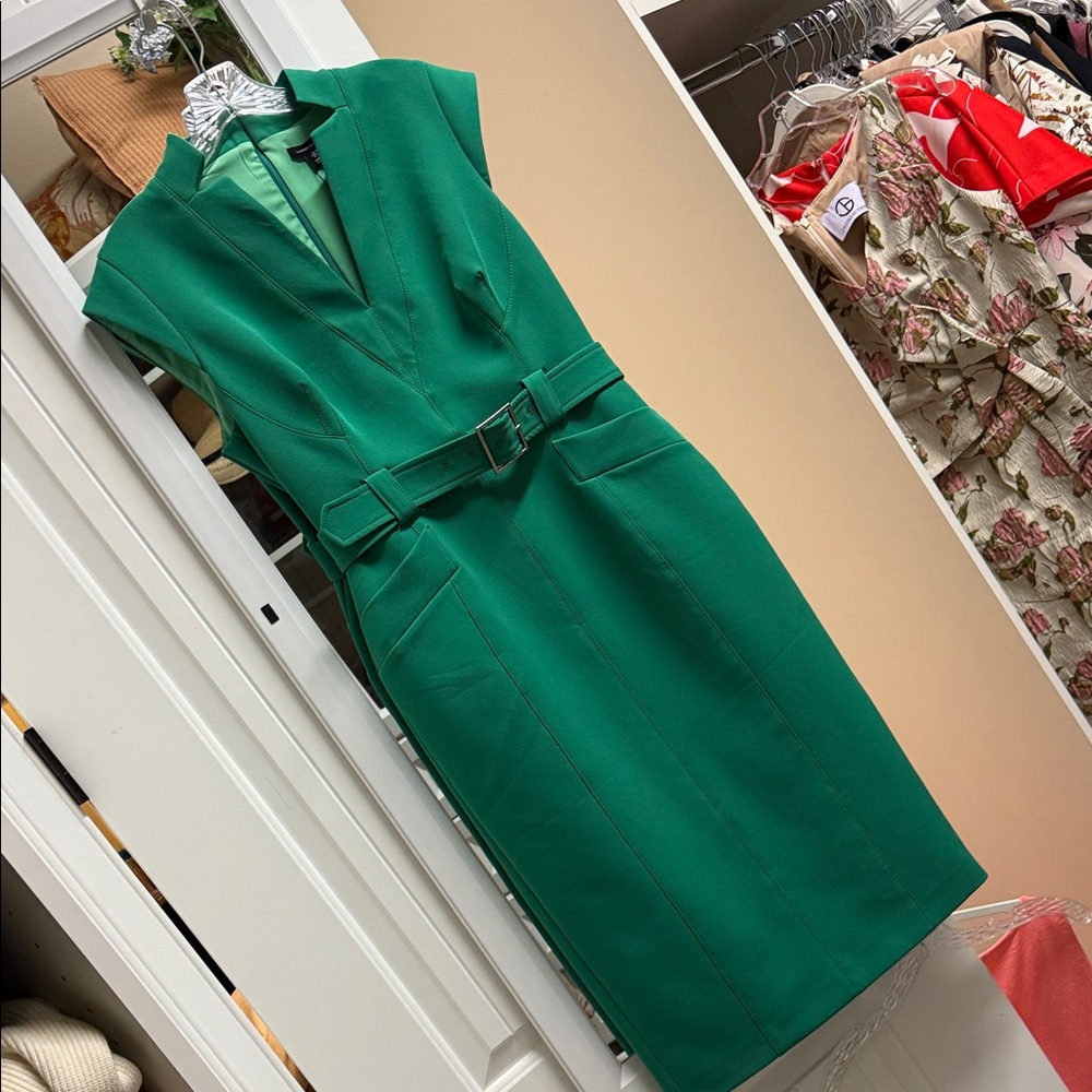 Karen Millen Green Midi Dress with Belt